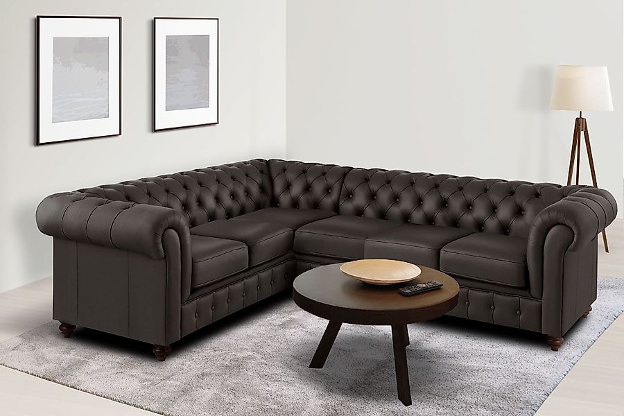 Home affaire Chesterfield-Sofa Chesterfield Ecksofa, auch günstig online kaufen