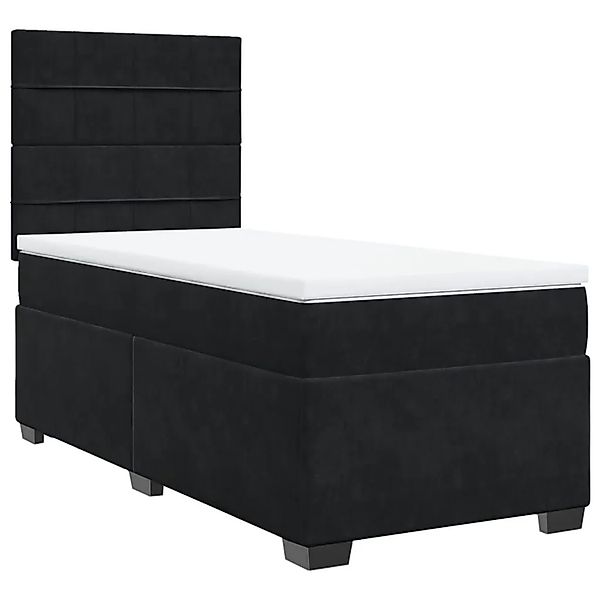 vidaXL Boxspringbett mit Matratze Schwarz 80x200 cm Samt 3290764 günstig online kaufen