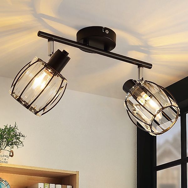 Nettlife Deckenstrahler Kristall Vintage Schwarz E14 günstig online kaufen