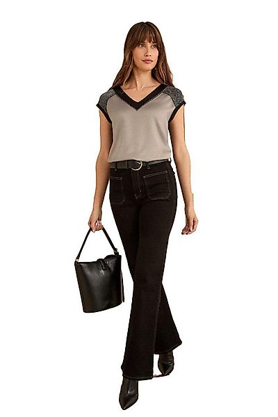 Love & Roses Kurzarmshirt Love & Roses Satin-Top mit V-Ausschnitt, Regular günstig online kaufen