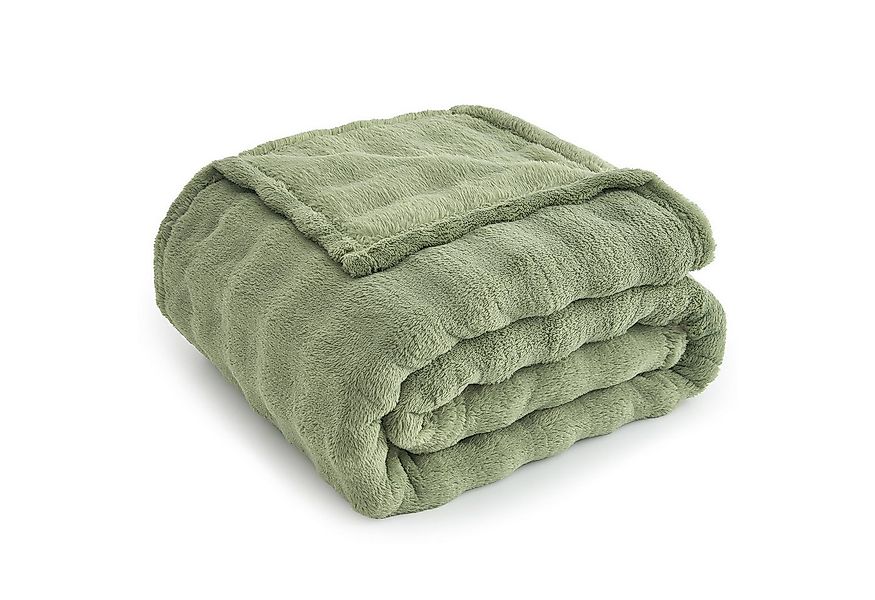 Wohndecke Kuscheldecke 150x200 weiß, Fleecedecke weich, Topfinel, dicke Dec günstig online kaufen