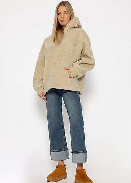 SASSYCLASSY Strickpullover Kuscheliger Oversize Teddy Kapuzenpullover günstig online kaufen