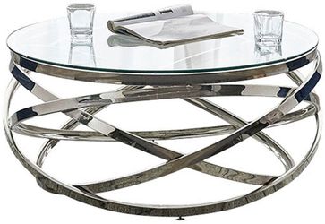 SalesFever Couchtisch "mit Design-Gestell in Stainless Steel für stilvolles günstig online kaufen
