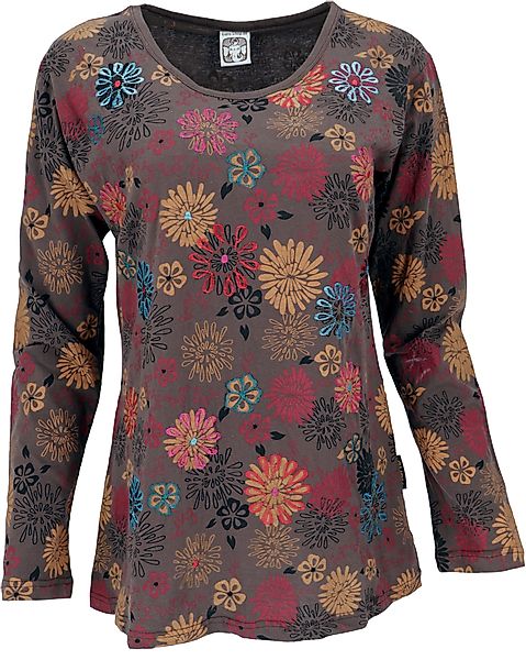 Guru-Shop Longsleeve Besticktes Langarmshirt Hippie chic günstig online kaufen