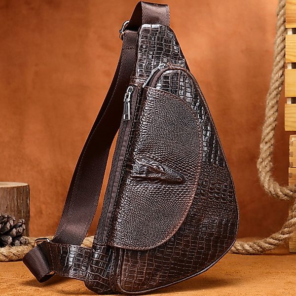 YUBRO-STUDIO Messenger Bag Herren Leder Sling günstig online kaufen