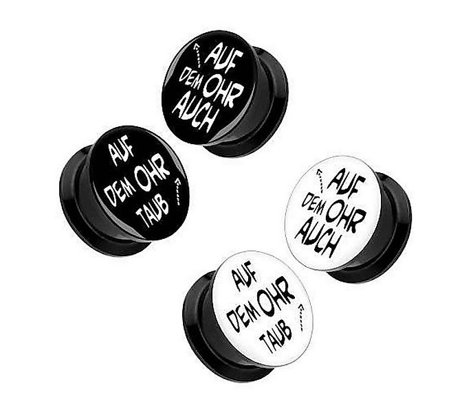 Taffstyle Plug 1 Paar Bild Motiv Tunnel Plug Piercing mit Spruch - Auf dem günstig online kaufen