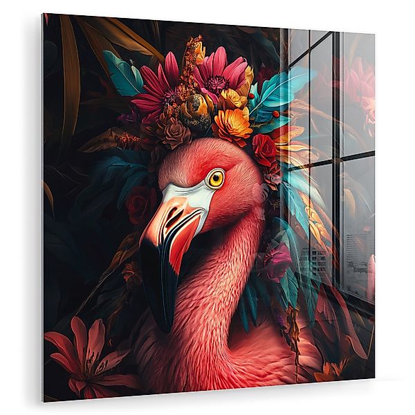 MuchoWow Acrylglasbild Flamingo - Farben - günstig online kaufen