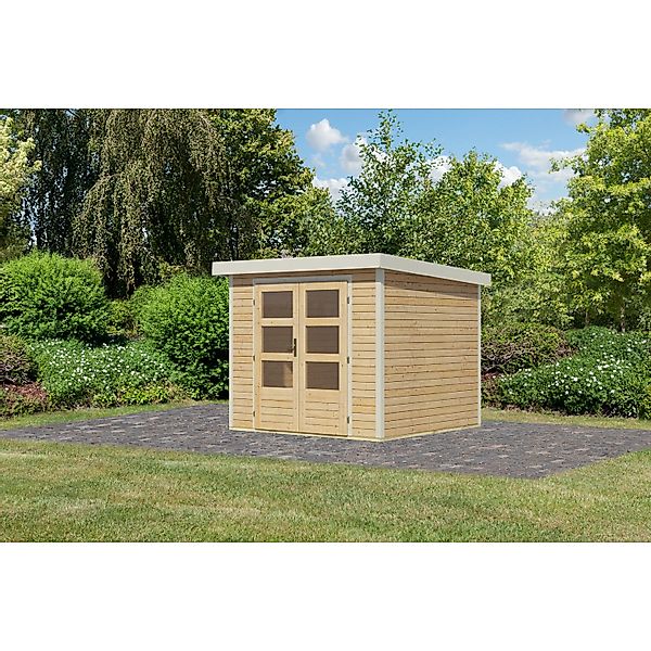 Karibu Gartenhaus Diego 3 A Naturbelassen/Weiß 209 x 238 x 213 cm günstig online kaufen
