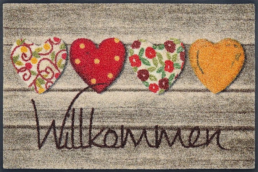 wash+dry by Kleen-Tex Fußmatte Willkommensgruss, rechteckig, Höhe: 7 mm günstig online kaufen