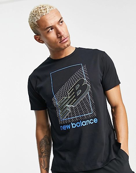 New Balance – RWT – T-Shirt in Schwarz mit Grafikprint günstig online kaufen