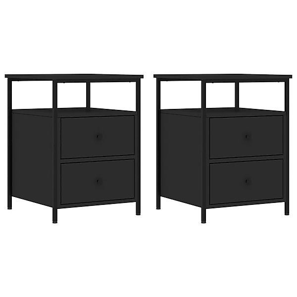 vidaXL Nachttische 2 Stk Schwarz 44x45x60 cm Holzwerkstoff günstig online kaufen