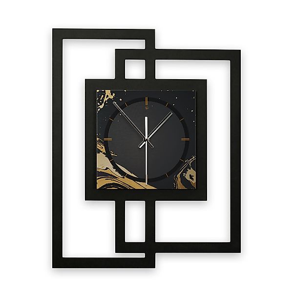 Kreative Feder Wanduhr Design-Wanduhr „Golden Liquid“ günstig online kaufen