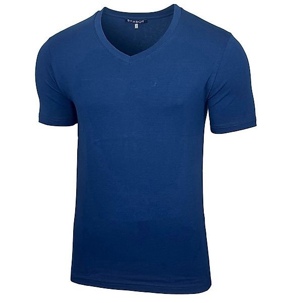 Baxboy T-Shirt Baxboy tiefer V-Ausschnitt Uni Basic Herren Kurzarm T-Shirt günstig online kaufen