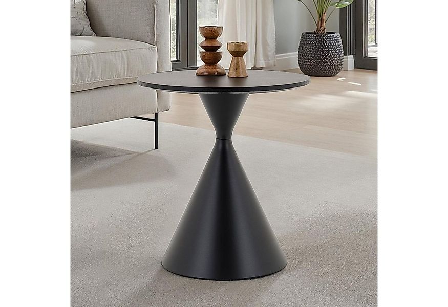 IDIMEX Couchtisch ISOMA, runder Beistelltisch Ø50cm Holzoptik & Metallgeste günstig online kaufen