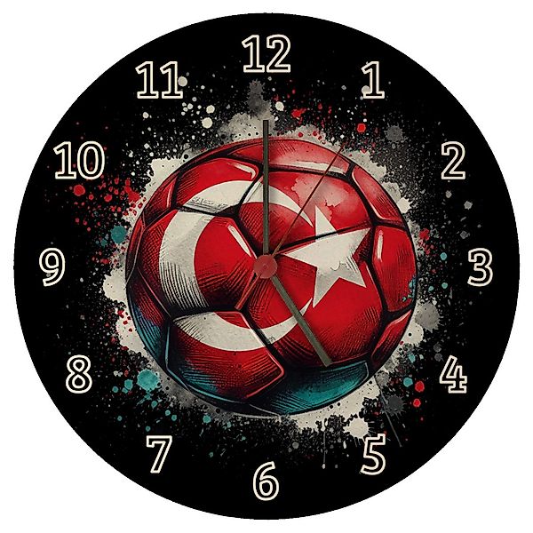 speecheese Wanduhr Fußball Türkei Flagge Wanduhr günstig online kaufen