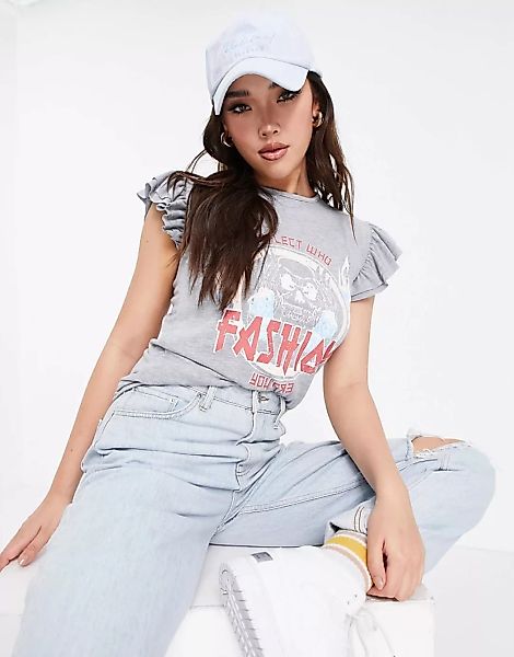 I Saw It First – T-Shirt mit Motiv in Grau günstig online kaufen
