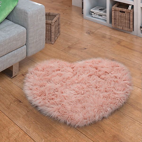 Paco Home Fellteppich "Playa 960" herzförmig 64 mm Höhe Kunstfell, Flokati- günstig online kaufen