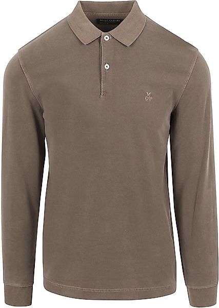 Marc O'Polo Longsleeve Poloshirt Terry Cloth Taupe - Größe XL günstig online kaufen