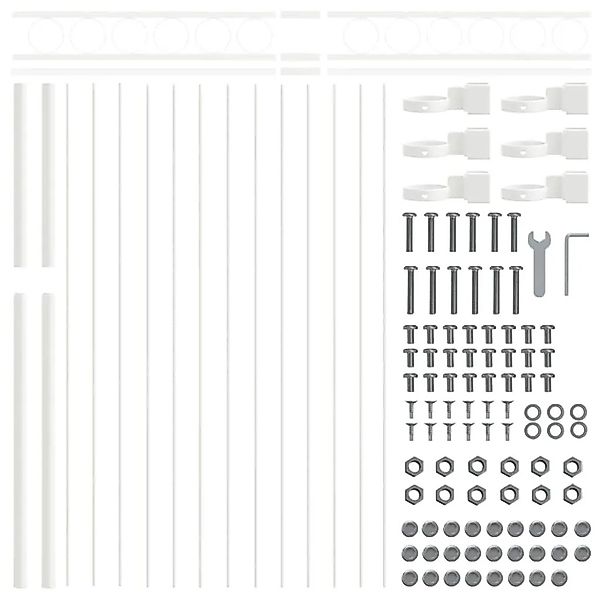 vidaXL Gartenzaun Weiß Stahl 42003924 günstig online kaufen