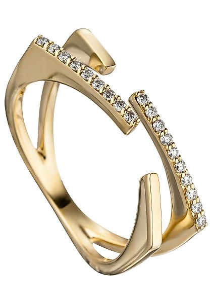 JOBO Fingerring "Ring mit 19 Diamanten", 585 Gold günstig online kaufen