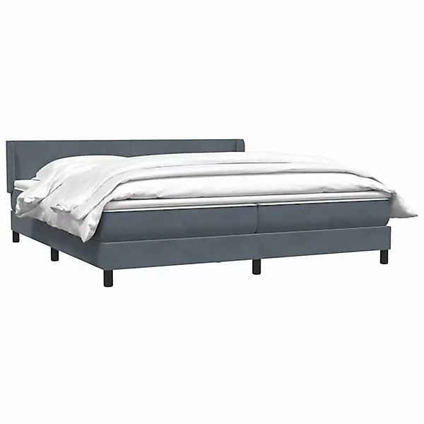 vidaXL Bett Boxspringbett mit Matratze Dunkelgrau 180x210 cm Samt günstig online kaufen