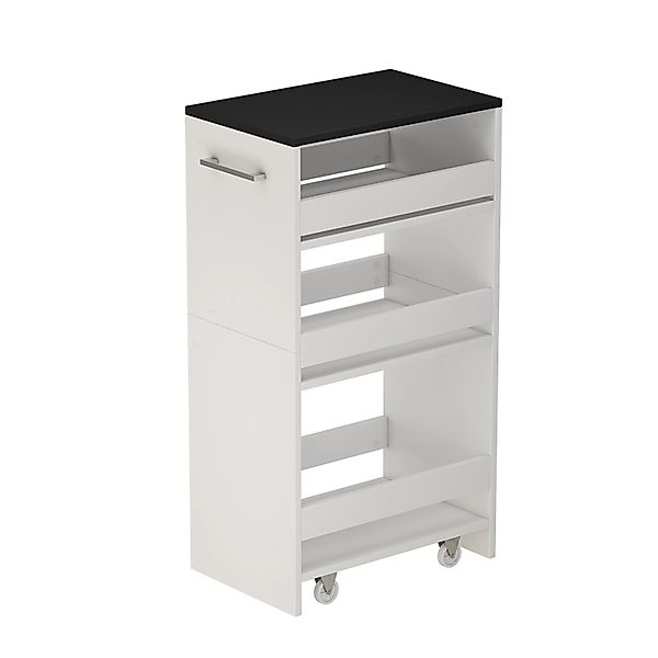Vicco Rollregal Rivo Rollbare Küchen-Minibar Weiß/Anthrazit 30x85 cm günstig online kaufen