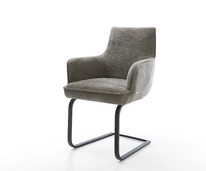 Freischwinger Heira-Flex mit Armlehnen Bouclé Soft Schlamm Freischwinger fl günstig online kaufen