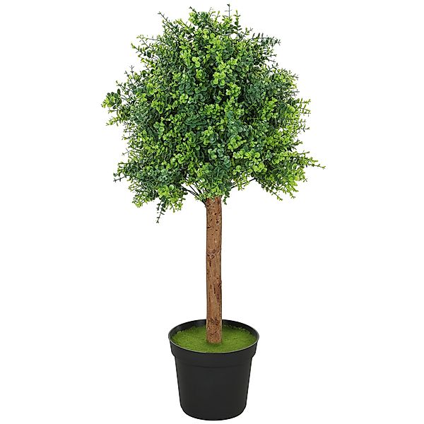 HOMCOM Künstliche Buchsbaum 90cm Kunstpflanze, Plastik Künstliche Pflanzen günstig online kaufen