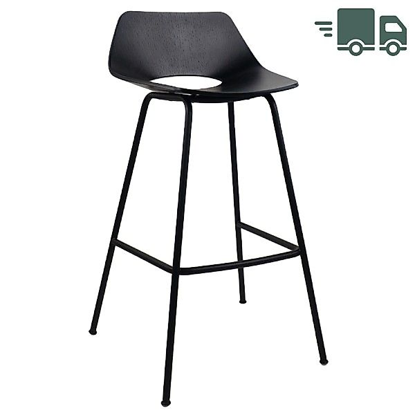 THONET S 661 H Barhocker | Edelholz schwarz | Gestell schwarz matt günstig online kaufen