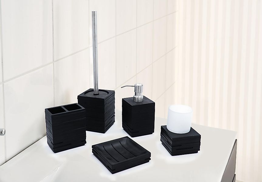 Ridder Badaccessoire-Set WC-Garnitur Brick schwarz günstig online kaufen