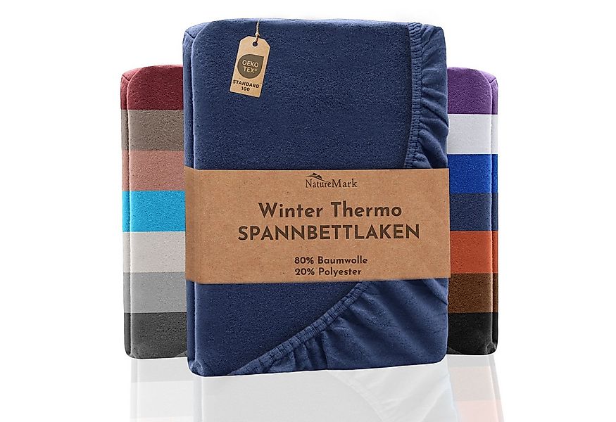 NatureMark Spannbettlaken Winter Thermo Fleece Spannbetttuch, 80% Baumwolle günstig online kaufen