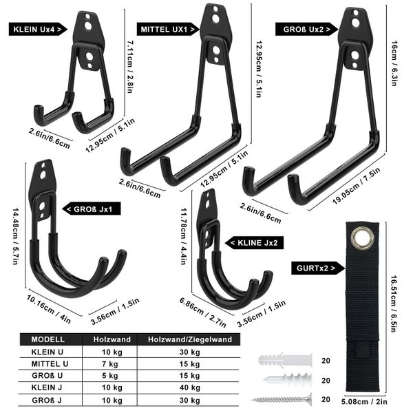 SURFOU Wandhaken Fahrrad Wandhalterung 12er Set günstig online kaufen