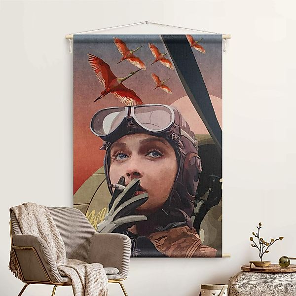 Wandteppich Emel Tunaboylu - Vintage Pilotin günstig online kaufen