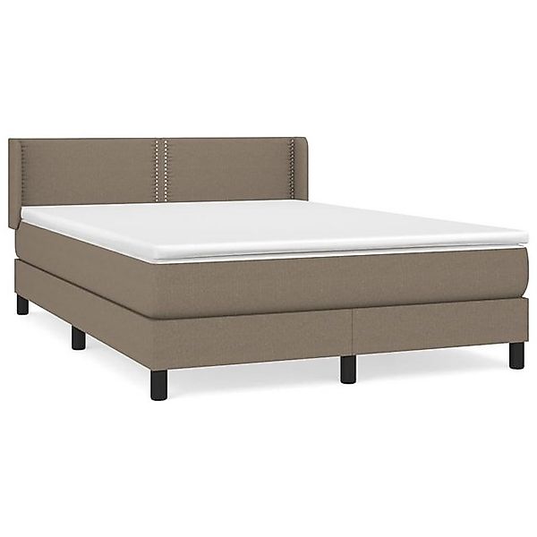 vidaXL Boxspringbett, Boxbett mit Matratze Taupe 140x190 cm Stoff günstig online kaufen