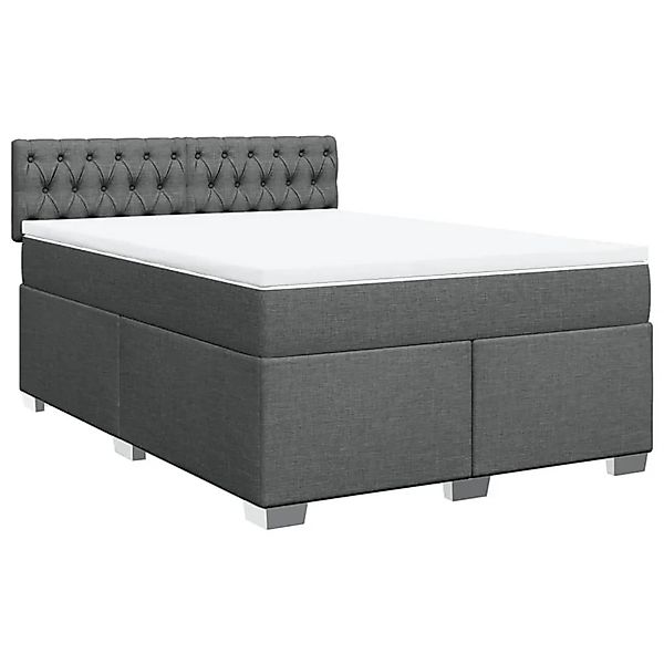 vidaXL Boxspringbett mit Matratze Dunkelgrau 140x200 cm Stoff 3285919 günstig online kaufen