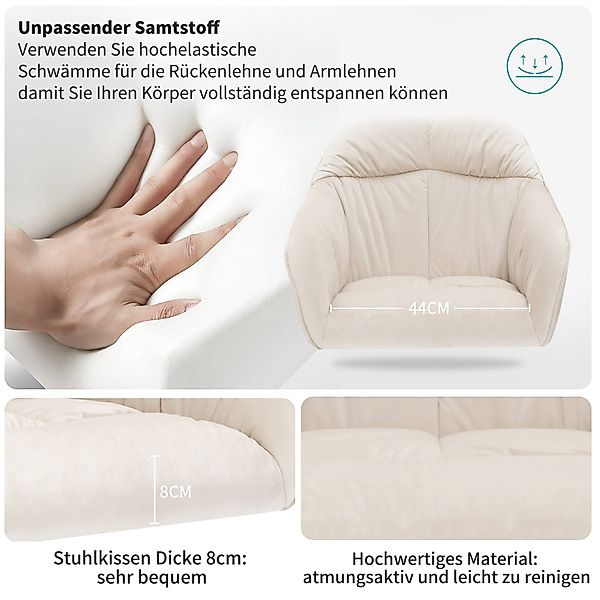 i@home Esszimmerstuhl Polsterstuhl mit Metallbeine, Samt günstig online kaufen