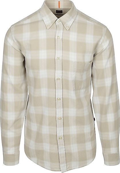 BOSS Rickert Hemd Karos Beige - Größe XL günstig online kaufen