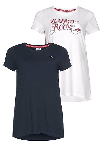KangaROOS Longshirt (Packung, 2-tlg., 2er-Pack) Kurzarm, figurumschmeicheln günstig online kaufen