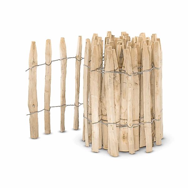 Stiltreu Englischer Staketenzaun Kastanie 500 cm x 50 cm Lattenabstand 4-6 günstig online kaufen