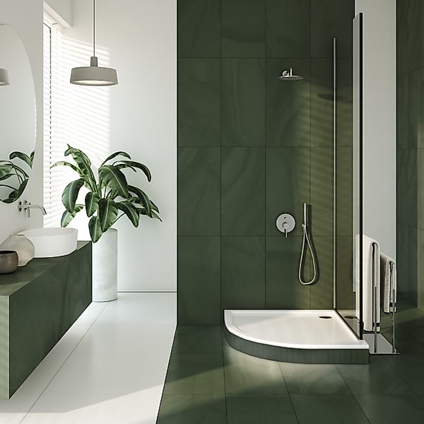 Aquabad® Duschwanne BASIC Smooth White, Viertelkreis, günstig online kaufen