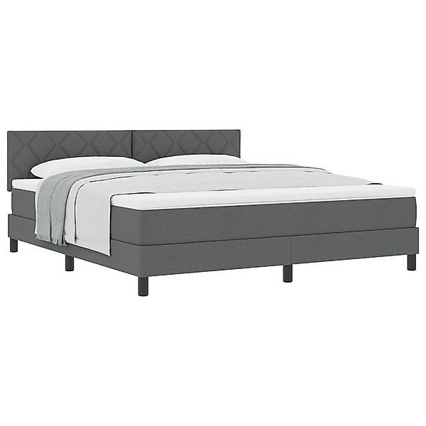 vidaXL Bett Boxspringbett mit Matratze Dunkelgrau 180x200 cm Stoff (1-tlg) günstig online kaufen