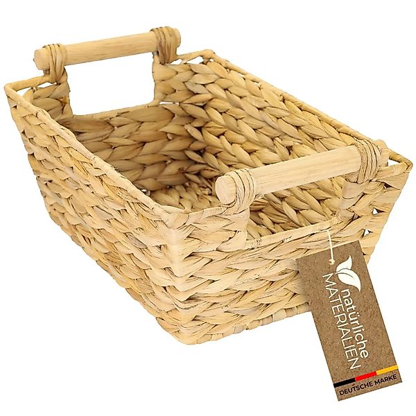 HMF 37277-30CM Aufbewahrungskorb Badezimmer Korb Holzgriffen Geflochten Was günstig online kaufen
