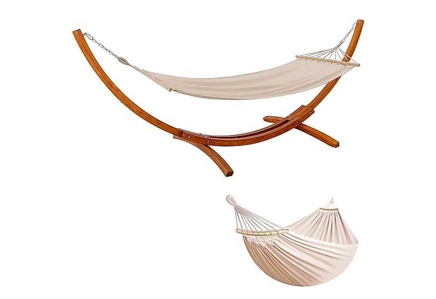HOMAVO Hängematte mit Gestell, Mit 2 Hängematte, Stabiles Holzgestell, 200k günstig online kaufen