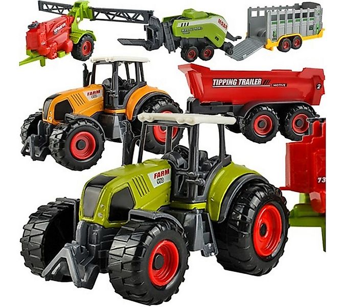 KRUZZEL Spielzeug-Traktor XXL Traktor Set landwirtschaftlicher Fahrzeuge fü günstig online kaufen