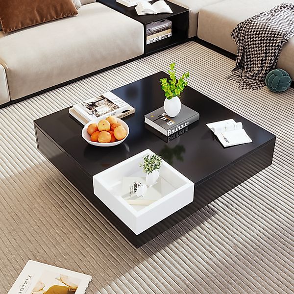 Couchtisch, Mehrfarbige LED-Lichtstreifen, Robuste Konstruktion, Wohnzimmer günstig online kaufen