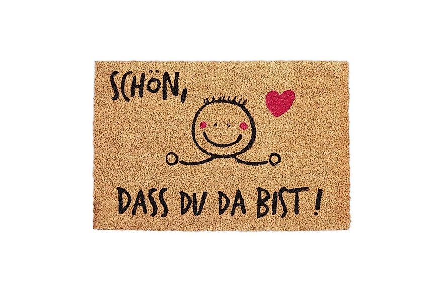 relaxdays Fußmatte Kokos SCHÖN, DASS DU DA BIST, Höhe: 15 mm günstig online kaufen