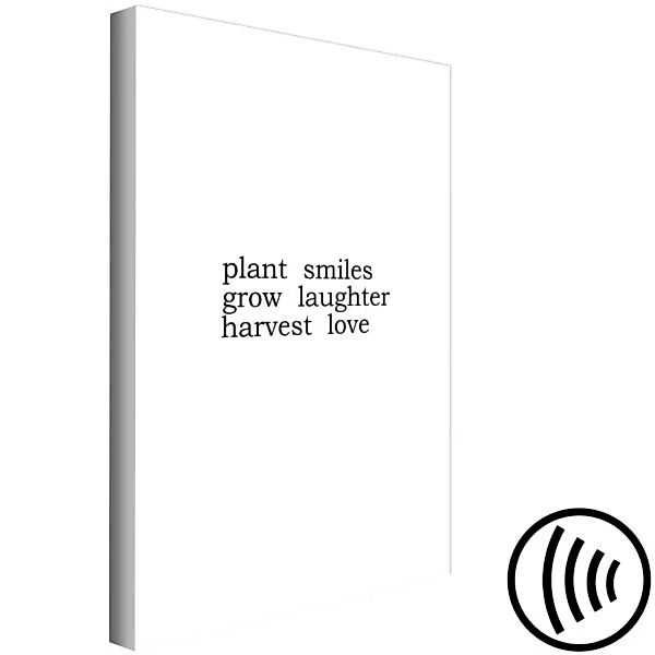 Leinwandbild Pflanze der Liebe - Text über Liebe auf einem weißen Hintergru günstig online kaufen