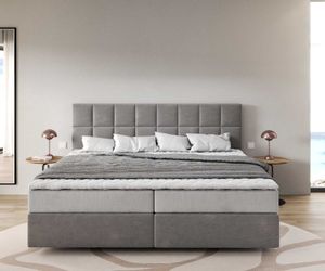 DELIFE Boxspringbett Dream-Fine, Mikrofaser Grau 200x200 günstig online kaufen