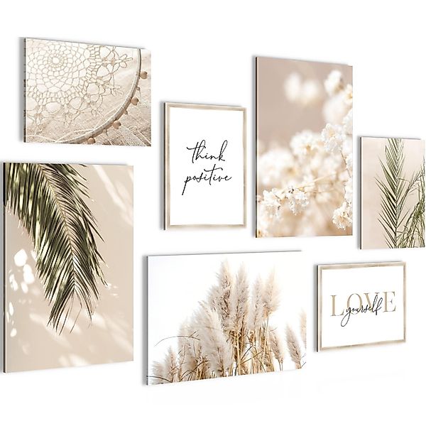 Novart Wandbild Boho Beige Pampas Blätter günstig online kaufen