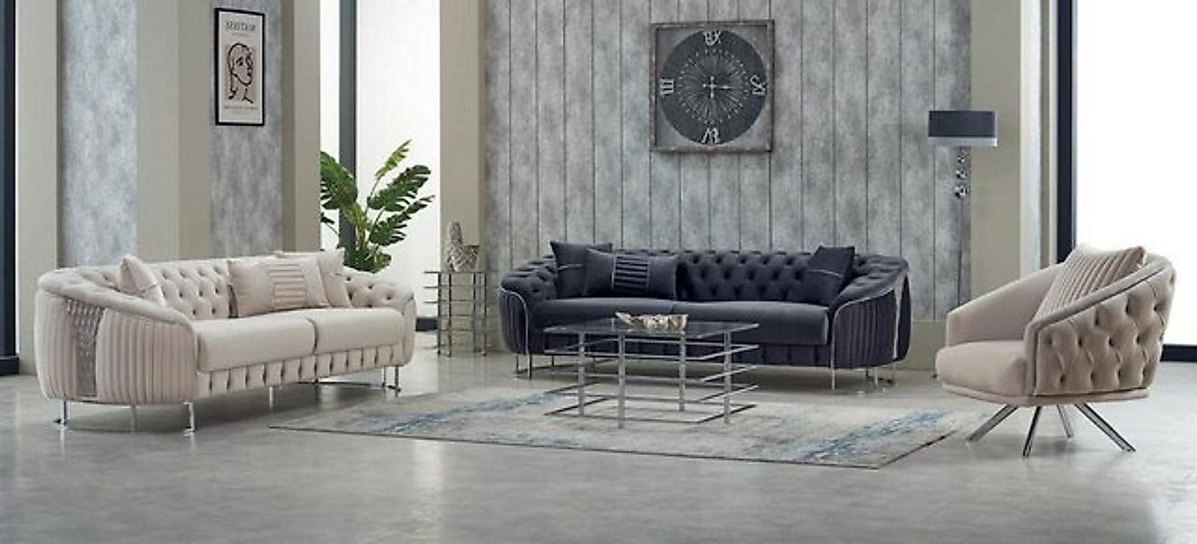 Xlmoebel Sofa Sofa-Set mit drei Sitzplätzen, Sessel und Polstermöbel in Bei günstig online kaufen